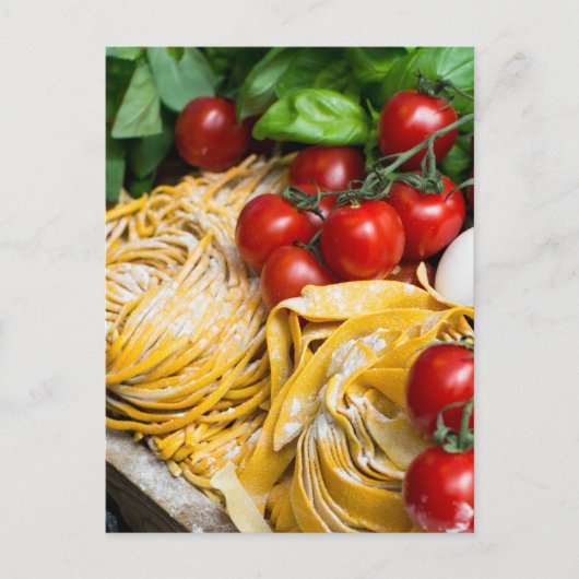 Italiaans Briefkaart voor voedselpasta Tomato Basi (Voorkant)