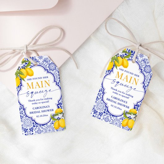 Italiaans Bruidsfeestje "Main Squeeze" Cadeaulabel