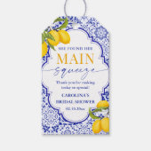 Italiaans Bruidsfeestje "Main Squeeze" Cadeaulabel (Voorkant)