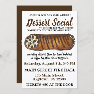 Italiaans Cannoli Dessert Social Charity Bake Sale Kaart