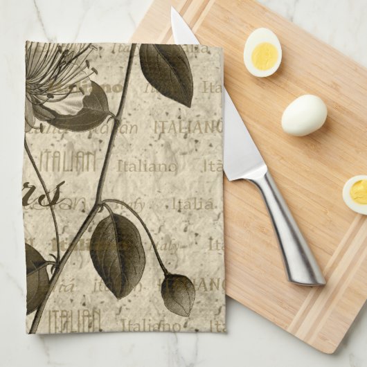 Italiaans Capers Bloemenkeukenhanddoeken Theedoek (Quarter Fold)