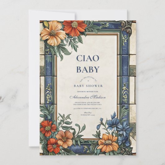Italiaans Ciao Baby shower Kaart (Voorkant)