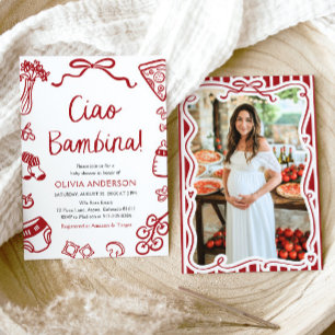 Italiaans Ciao Bambina meisje grillig Baby shower Kaart