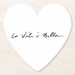 italiaans citaat la vita é bella Paper onderzette Kartonnen Onderzetters