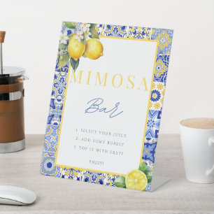 Italiaans Citroen Vrijgezellenfeest Mimosa Bar Sig Reclamebord Met Voetstuk