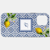 Italiaans citroenblauw wit tegels iPhone / iPad ho Case-Mate iPhone Case (Achterkant (horizontaal))