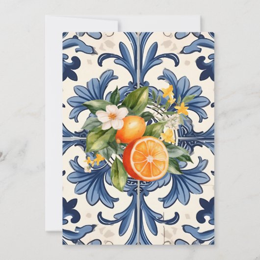  Italiaans | Citrus Sinaasappel Eerste Verjaardag Kaart (Achterkant)