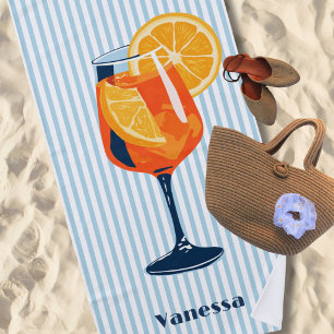 Italiaans Cocktail Blauw Gestreepte Lieve Meisjesu Strandlaken