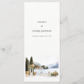 Italiaans Comomeer Italië bruiloft Menu (Achterkant)