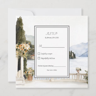 Italiaans Comomeer Italië bruiloft RSVP Kaart