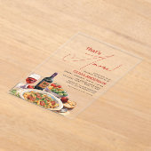 Italiaans, dat is Amore! Waterverf Vrijgezellenfee Acryl Uitnodigingen (Laagn)