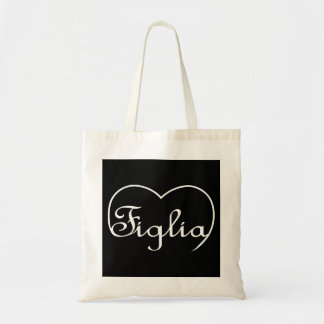 Italiaans daughter figlia hart tote bag