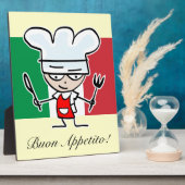 Italiaans deco cadeau met grappige cartoon fotoplaat (Zijkant)