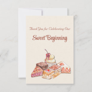 Italiaans dessert baby shower Europese café Bedankkaart
