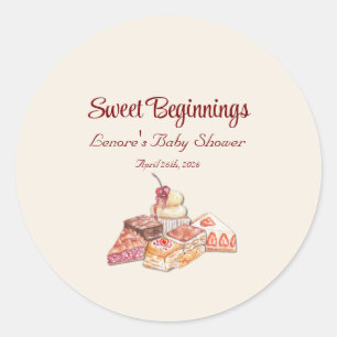 Italiaans dessert Europese Café Baby Shower Ronde Sticker