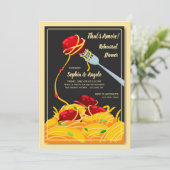 Italiaans diner uitnodiging (Staand voorkant)