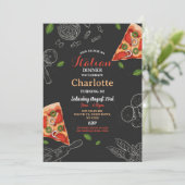 Italiaans diner verjaardagsfeestje pizza lunch kaart (Staand voorkant)