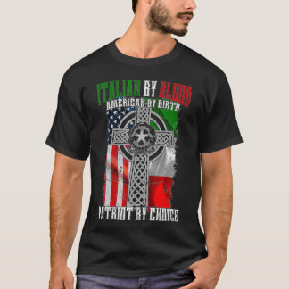Italiaans door bloedAmerikaan door geboortecatroon T-shirt