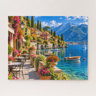 Italiaans dorp aan het meer legpuzzel