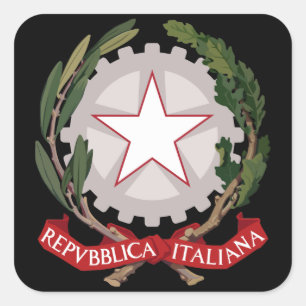 italiaans embleem vierkante sticker