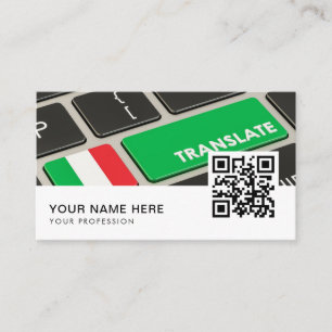 Italiaans Engels vertaler QR Code Business Car Visitekaartje