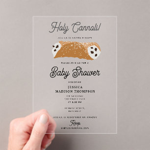 Italiaans eten Holy Cannoli Baby shower Acryl Uitnodigingen