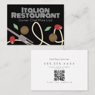 Italiaans eten pasta vrachtwagen restaurant zakel visitekaartje