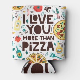 Italiaans eten, pizza liefde belettering. blikjeskoeler