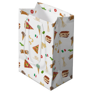 Italiaans eten Pizza Pasta Tiramisu Patroon Medium Cadeauzakje