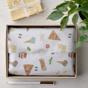 Italiaans eten Pizza Pasta Tiramisu Patroon Tissuepapier