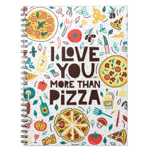 Italiaans eten, pizzaregenbrief. notitieboek