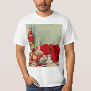 Italiaans eten van vroeger Tomaat Uien Pepers Cats T-shirt