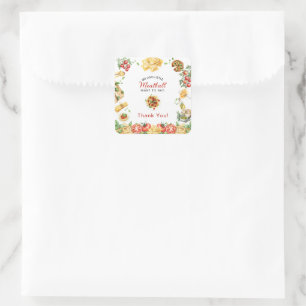Italiaans eten vleesbal dank je wel Baby Shower Vierkante Sticker