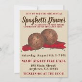 Italiaans evenement "Meatball Spaghetti Dinner Cha Kaart (Voorkant)
