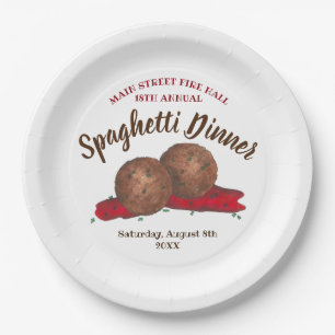 Italiaans evenement "Meatball Spaghetti Dinner Cha Papieren Bordje
