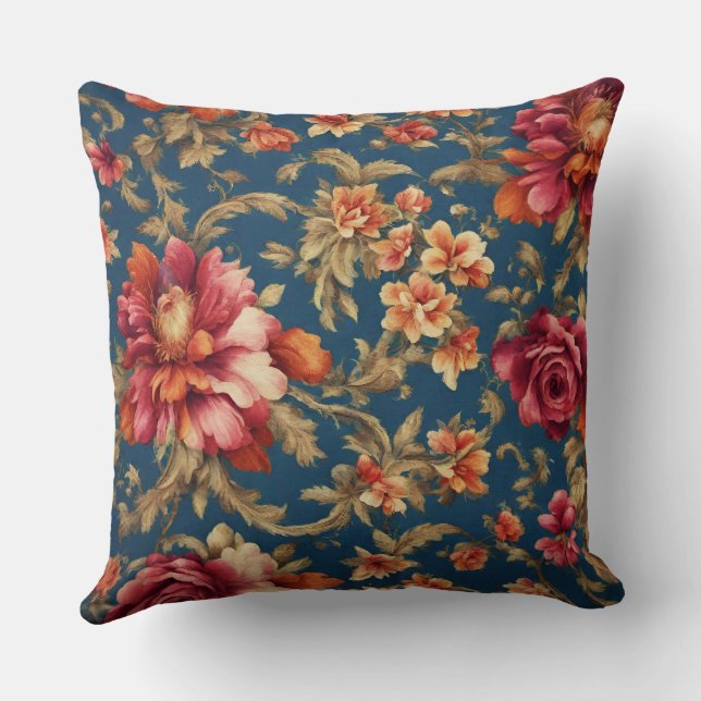 Italiaans Exquise  Grande Flowers Kussen (Achterkant)