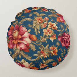 Italiaans Exquise  Grande Flowers Rond Kussen