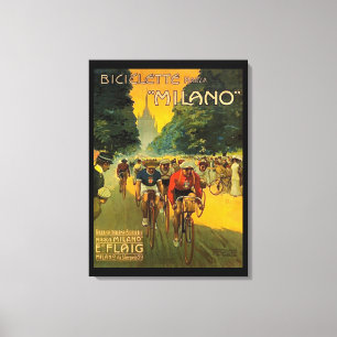 Italiaans fietsadvertentie Canvas Afdruk