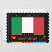 Italiaans Flag & Gelukkig Nieuwjaar/Beste Wens Kaa Feestdagenkaart (Voorkant)