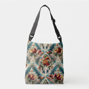 Italiaans floraal damast grillig patroon crossbody tas