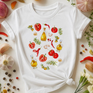 Italiaans Food Art Shirt   rozemarijn voor tomaten