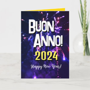 Italiaans Gelukkig Nieuwjaar Auguri di Buon Anno Feestdagen Kaart