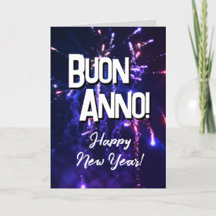 Italiaans Gelukkig Nieuwjaar   Auguri di Buon Anno Feestdagen Kaart