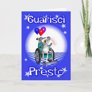 Italiaans Get Well Soon Quarisci Presto Kind kaart