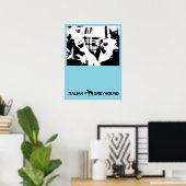 Italiaans Greyhound Blue Poster (Thuiskantoor)