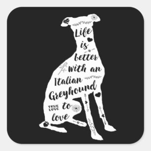 Italiaans greyhound design italian greyhound dog vierkante sticker