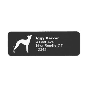 Italiaans Greyhound Dog Silhouette Return Address Etiket