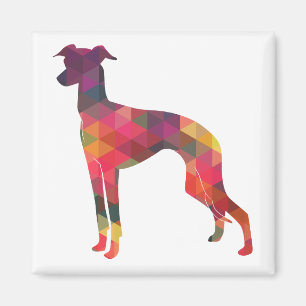 Italiaans Greyhound Geo Pattern Silhouette - Multi Magneet