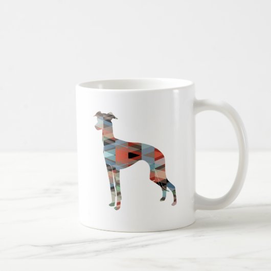 Italiaans Greyhound Geo Pattern Silhouette - Pset Koffiemok (Rechts)