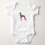 Italiaans Greyhound Geo Pattern Silhouette - Pset Romper (Voorkant)